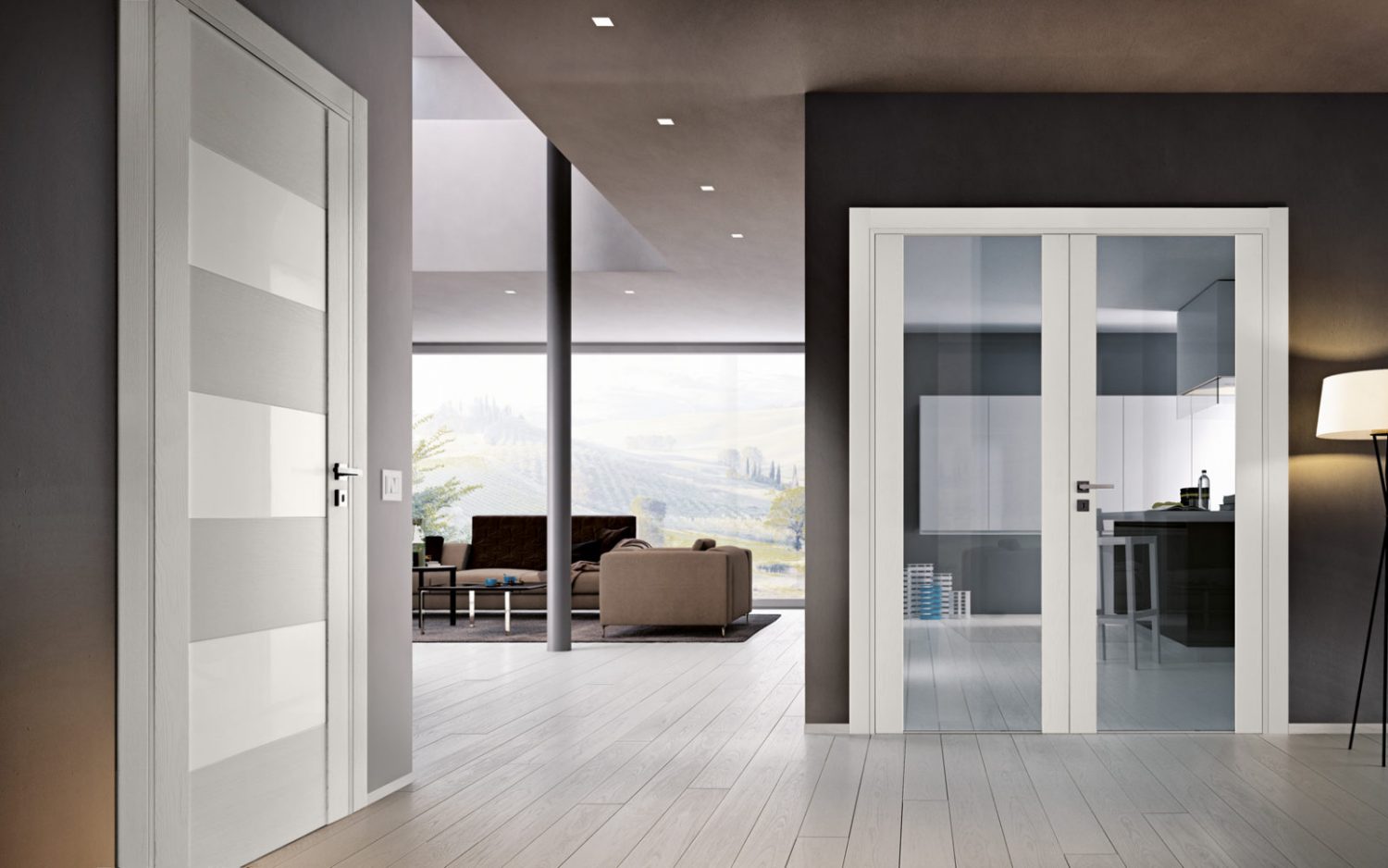Parquet Platinum rovere laccato bianco a poro aperto Garofoli